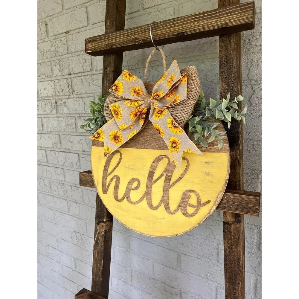 Handmade door hanger, Wood decor, Porch decor, Welcome sign